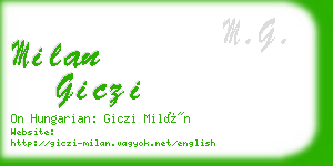 milan giczi business card